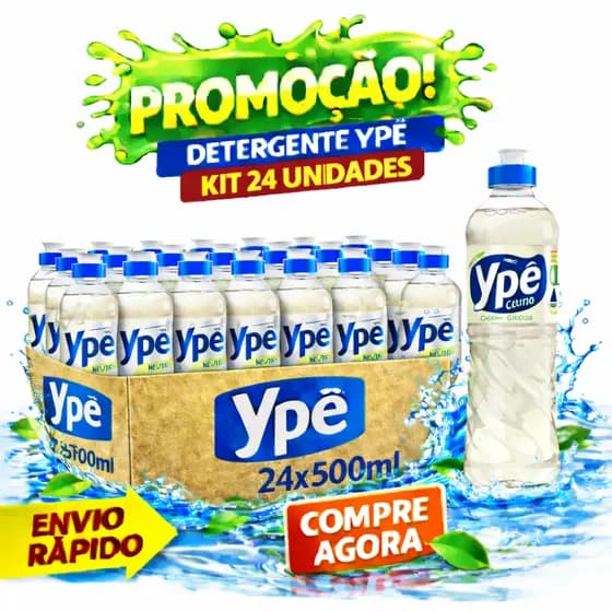 Kit 6,12 ou 24 Un Detergente Liquido Ype COCO 500ml Caixa Fechada Atacado Economia Garantida Envio