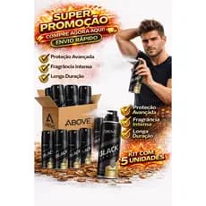 Desodorante Aerosol Masculino Above Men Black Series 100ml Kit com 5 Un - Compre Agora Aqui