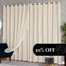 Cortina Gaze de Linho Com Forro Blackout 5,00 x 2,40/ 2,50/ 2,60/ 2,70/ 2,80 Varão