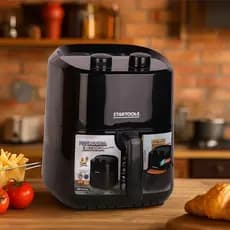 Fritadeira Elétrica Air Fryer Preto Saudável sem Óleo Fritura Batata Carne Panela Preparo Comida