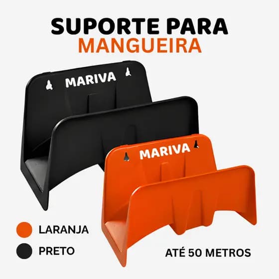 Suporte Para Mangueira De Jardim, Organizador Resistente, Até 50 Metros, Enrolador Preto e Laranja