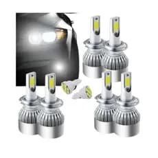 Kit Lâmpada Super Led C6 H1 H3 H4 H7 H11 HB3 HB4 H27 12v 24v 37W 7800LM