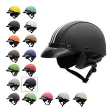 Capacete Coquinho Couro Scooter Elétrica Bike Old School Custom Premium