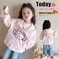 Casaco Infantil Hello Kitty, Roupa de Gatinho, Jaqueta Infantil com Laço, Casaco com Capuz para Menina