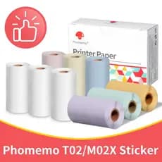 3 Rolo De Papel Térmico Pegajoso 50mm Etiqueta Térmica Adesivo Para Phomemo T02/M02L Mini Impressora