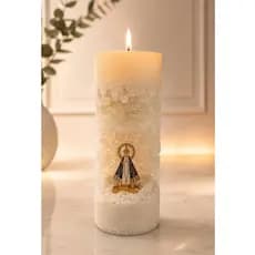 Vela Gruta Oratória Perfumada 18cm Nossa Senhora Aparecida Fátima Ostensório Crucifixo São Jorge