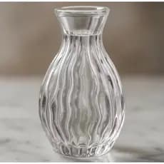 Kit 10 Vasos De Vidro Transparente Com Detalhes 100ml - 11cm Altura