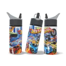 Garrafa Hot Wheels Personalizada Com Nome Alumínio Infantil Escolar