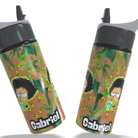 Garrafa de Água Squeeze   Irmão do Jorel Personalizada Game Alumínio Infantil Escolar