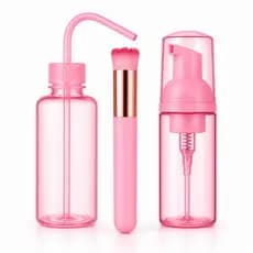 Kit Higienização para Extensão de Cílios – Pump Espumador e Pisseta  + Pincel de Limpeza