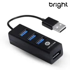 USB 4 Portas Hub Mini Carregador Universal 2.0 Preto Bright