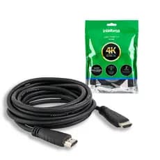 Cabo Hdmi 2.0 4K 2,5 Metros CH 2025 Alta Resolução Blindagem Tripla Intelbras Televisão Vídeo Game Notebook Projetores