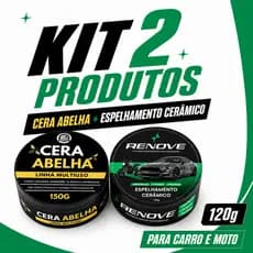 Kit Cera Abelha 120g + Espelhamento Cerâmico 120g Renove - Brilho E Proteção