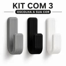 Kit de 3 Ganchos Suporte Resistente Com Fita Dupla Face 3M Para Toalhas Roupas Acessórios