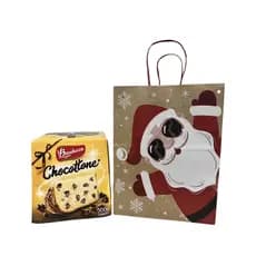 Kit 10 Sacola Papel Karft Papai Noel Para Panetone 27x20x33
