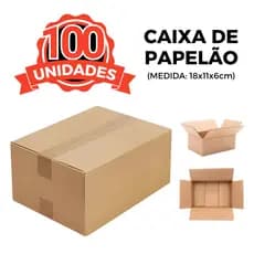 100 Caixas De Papelão Para Envios Correios Pac Mini 18x11x6cm