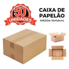50 Caixas De Papelão Para Envios Correios Pac Mini 18x11x6cm