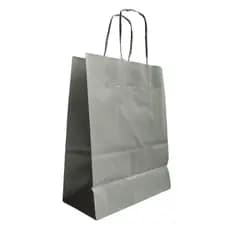 10 Sacola De Papel Kraft Prata Presente Loja 17,5x8,5x21,5cm