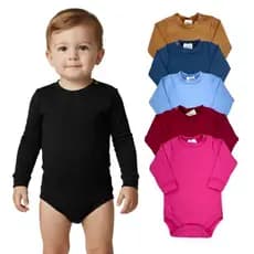 Body Bebê Térmico Bodie Manga Longa Peluciado Inverno Liso Com Botões no Decote
