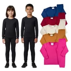 Conjunto Infantil Térmico Comfort Peluciado Segunda Pele Básico Liso Inverno Menino Menina Unissex