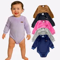 Body Bebê Infantil Fleece Pelucia Quentinho Bodie Inverno