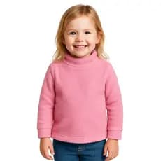 Blusa Gola Alta Manga Longa Boucle Infantil Bebê Juvenil Peluciada