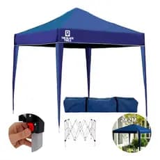 Tenda Gazebo Desmontável 2x2m Barraca Praia Camping Cor Azul