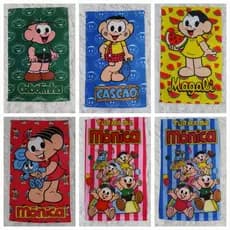 Kit com 7 Toalhinhas de Mão e Rosto para Lancheira Escolar Infantil Sortidas Menino e Menina várias Estampas Personagem