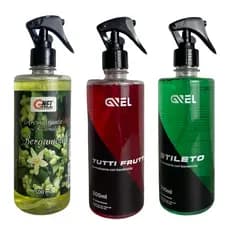 Aromatizante Kit três Produtos Cheirinho Para Carro Casa Ambiente GNEL Stileto Tutti Bergamota