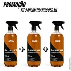 Aromatizante Para Ambiente Cheirinho Automotivo Baunilha Kit 3 Produtos
