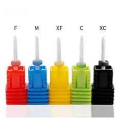 Kit de 5 Brocas Cerâmica Small Flame Profissional Unha Gel Acrigel Porcelana Nail Art Unidade