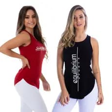 KIT 2 CAMISETAS FITNESS ACADEMIA CASUAL MULHER MALHAÇÃO YOGA PILATES SALADAMISTA