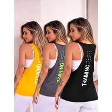 Kit 3 Camisetas Feminina Cavada Fitness