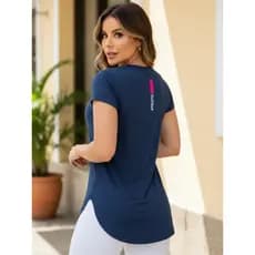 Blusa Feminina Academia Athletic Azul Marinho