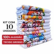 Kit 10 Panos de Prato Grosso 100% Algodão | Pano de Cozinha Para Secar Louça Alta Absorção