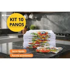 Pano de Prato Grosso 100% Algodão | Kit Com 10 Panos | Super Absorvente
