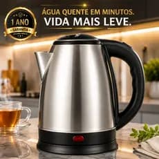 Chaleira Elétrica Thermavia Inox 1,8L 1000W Aço Inox Desligamento Automático 127V