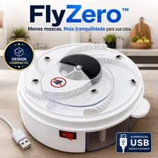FlyZero Armadilha Elétrica Pega Moscas USB 20cm Reutilizável para Cozinha e Ambientes Internos