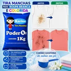 Percarbonato 100% Puro Tira Manchas Roupas Brancas e Coloridas