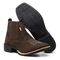 Bota Botina texana F1000 Couro Legitimo Confortável e resistente