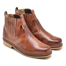 Botas Botinas Country F1000 Couro Legitimo/sola De Latex.