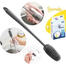 Escova de Silicone para Copos, Mamadeiras e Garrafas + Brinde