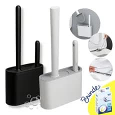 Escova Sanitária KIT Limpeza para Vaso Sanitário com Suporte Base Drenagem + BRINDE Esponja Mágica