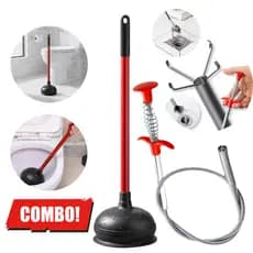 Desentupidor de Vaso Sanitário e Ralo + Cabo Flexível com Garra 0,6 m  Kit Completo de Desentupir
