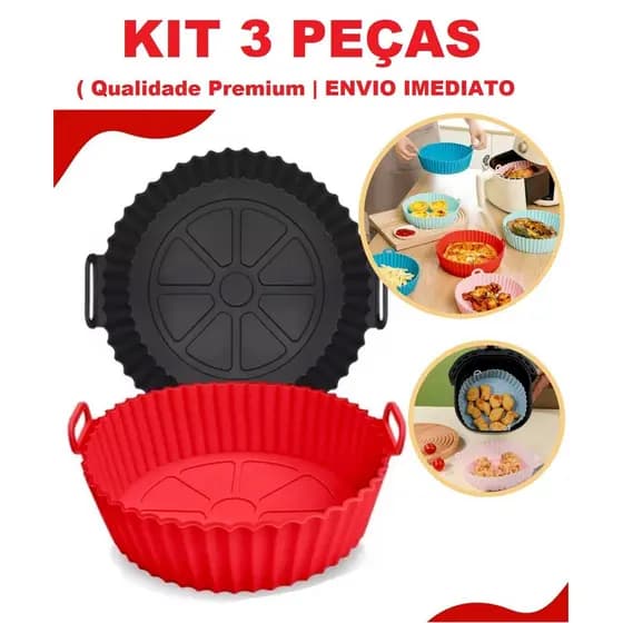 Forma De Silicone Para Air Fryer Forno Fritadeira Assadeira Reutilizável Antiaderente Flexível
