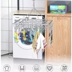 Varal 8/10/20/40 Prendedores Roupa Bebe Calcinha Cueca Dobrável Inox