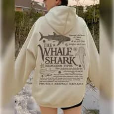 Moletom Caguru Shark Estampado Premium Algodão Unissex