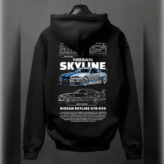 Moletom Exclusivo Skyline GT-R Brian Velozes e Furiosos