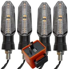 Kit 4 Pisca Seta Led Sequencial Rosca + Rele 2 Pisca 12v Titan 125 150 Xre 300 Ybr 125 Fazer 150 250