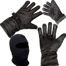 Luva Com Forro Pelinho Proteção Frio Motoboy Motoqueiro Touch + Touca Ninja Balaclava